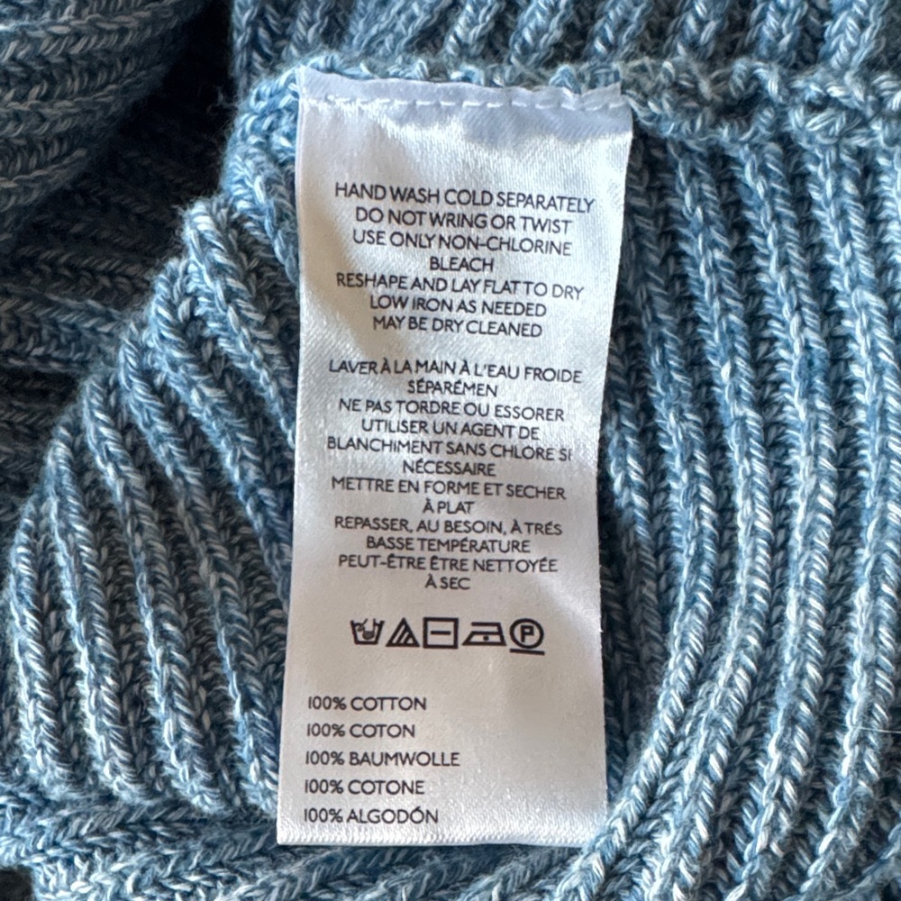 Maeve by Anthropologie Curved-Hem Sailor Collar Cardigan Blue Size M - Picture 11 of 13